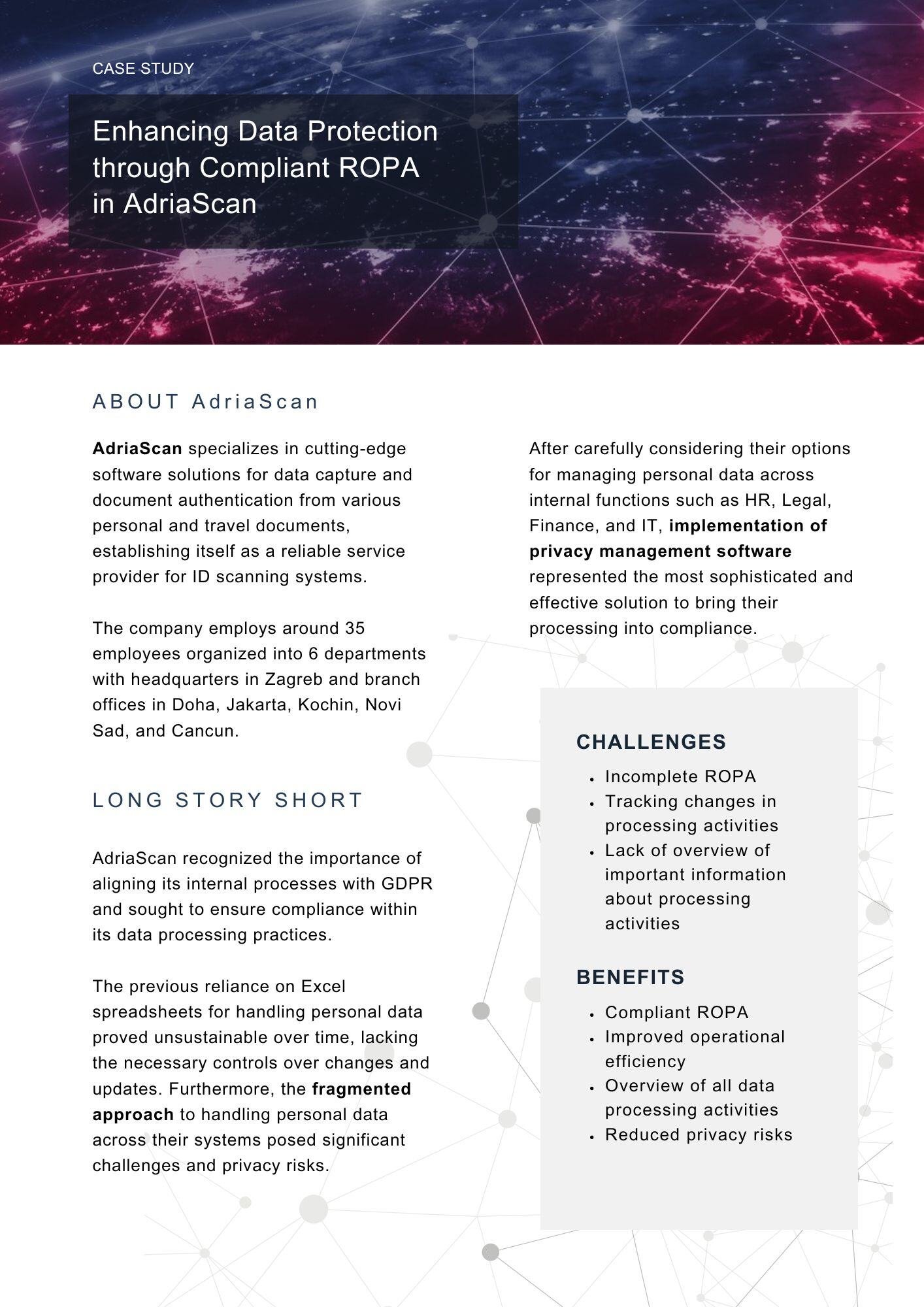 AdriaScan Case Study Data Processing Inventory (ROPA)
